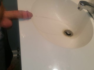 Toilet was full, so, pissed in the sink