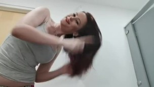 Vicki peach gets horny at xpandedtv studio toilet 