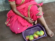 Indian poor girl selling a mango and hard fucking  3/16