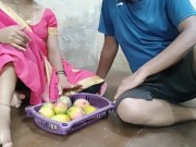 Indian poor girl selling a mango and hard fucking  4/16
