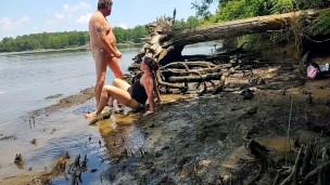 Horny thick ass wife creampied fucking in the mud