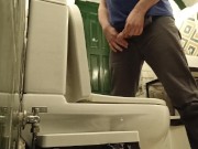 Public toilet pissing, bottom view