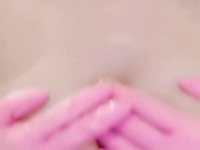 ディルドでヌルヌル ゴム手でパイずり　おちんちんが欲しくてたまらない美巨乳変態お 7/16