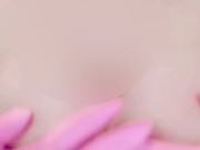 ディルドでヌルヌル ゴム手でパイずり　おちんちんが欲しくてたまらない美巨乳変態お 9/16