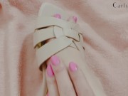 Blonde licks her own toe with feet play!  1/16