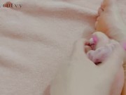 Blonde licks her own toe with feet play!  4/16