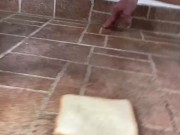 Pissing on a piece of bread 16/16