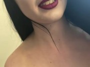 Casually smoking a cork cigarette with dark lipstick on 4/16