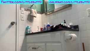 femboy in bathroom getting ready for bed