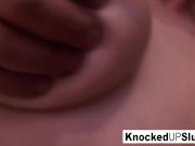 Knocked up brunette fucks BBC 10/16