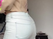 Sexy farting and stripping in jeans! 3/16