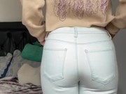 Sexy farting and stripping in jeans!