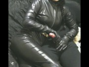 smoking wife in leather gloves and catsuit fucking handjob cumshot 12/16