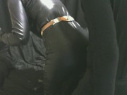 smoking wife in leather gloves and catsuit fucking handjob cumshot 7/16