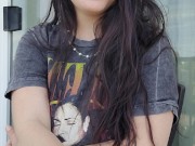 Ally Lust smoking in public, flash at the end. 10/16