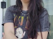 Ally Lust smoking in public, flash at the end. 11/16