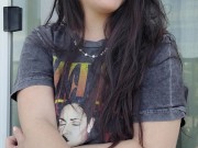 Ally Lust smoking in public, flash at the end. 15/16