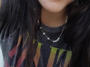 Ally Lust smoking in public, flash at the end. 16/16