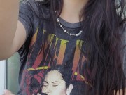 Ally Lust smoking in public, flash at the end. 5/16