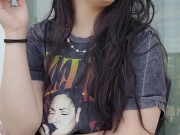 Ally Lust smoking in public, flash at the end. 6/16