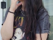 Ally Lust smoking in public, flash at the end. 8/16