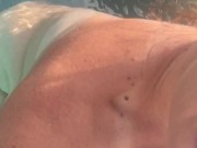 Underwater anal bubble wand toy play with pool jet hitting my hairy pussy, eye rolling orgasms 12/16