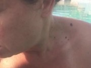 Underwater anal bubble wand toy play with pool jet hitting my hairy pussy, eye rolling orgasms 6/16