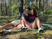 Public amateur couple sex on a picnic in the park LeoKleo 4/16