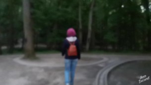 I cum to the Sound of birds Singing (Walking with a remote-controlled vibrator)