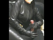 smoking wife in leather gloves and catsuit fucking handjob cumshot promo 15/16
