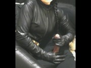 smoking wife in leather gloves and catsuit fucking handjob cumshot promo 16/16