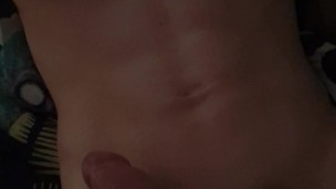 Big Throbbing cock twitching over 6 pack