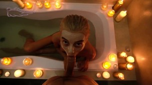 Cozy homemade blowjob in the bathroom