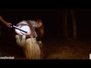 Blowjob and rough gagging with giant dildo, spanking, and wedgies for slim blonde beauty