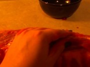 Rubbing you like a piece of meat hop eyou like my touch