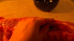 Rubbing you like a piece of meat hop eyou like my touch