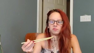 Eating food fetish petite demon