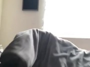 Huge cock jerk in bed