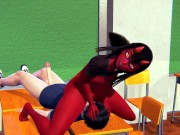 Meru succubus rimming and handjob on the desk 6/16
