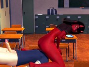 Meru succubus rimming and handjob on the desk 8/16