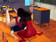 Meru succubus rimming and handjob on the desk 9/16