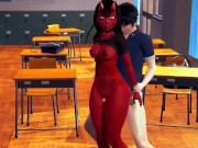 Guy thig job succubus Meru in classroom 3/16