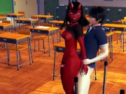 Guy thig job succubus Meru in classroom 8/16