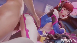 Dva fucked against the MEKA from Overwatch 3D NSFW Porn