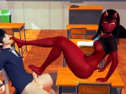 Meru the succubus footjob and hard fuck BDSM tied up 1/16