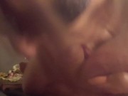 Cum Craved Milf titty fucks the cum right out of her step son. 9/16