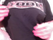 V 627 The next sexy deposit of female cum on the gamblers favorite shirt from the chick with fab tit 13/16