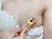 初めての洗濯バサミ  痛いかなあって避けてたけど気持ちよすぎてはまるぅ…/// - Screenshot 6 of 16 - Nipple