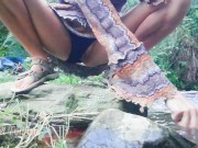 Shameless stops on the road by a stream to pee and change her menstrual cup - almost caught by 11/16