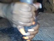 WET HANDJOB AND BALL MASSAGE LEADS TO BIG BOOTY KANGAROO BOUNCE!!!! 2/16